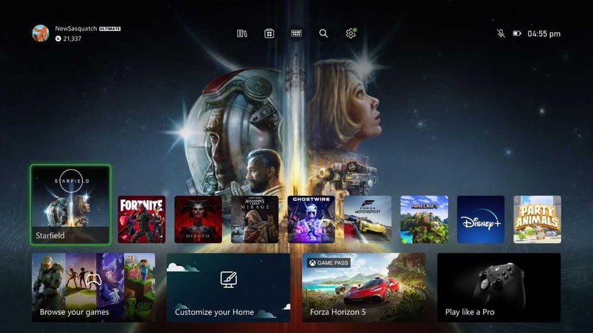 Nová domovská obrazovka Xbox Series a Xbox One