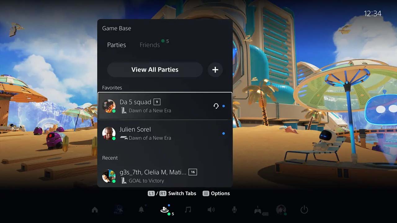 PlayStation 5 aktualizácia - Sociálne funkcie