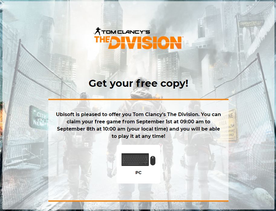 The Division zadarmo na PC