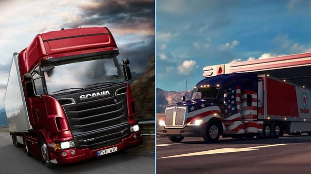 American a Euro Truck Simulator 2 - ilustračné foto