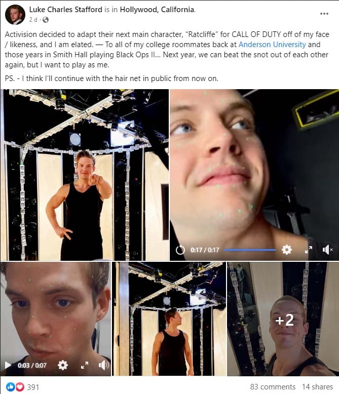 Luke Charles Stafford a jeho príspevok na Facebooku ohľadom nového Call of Duty