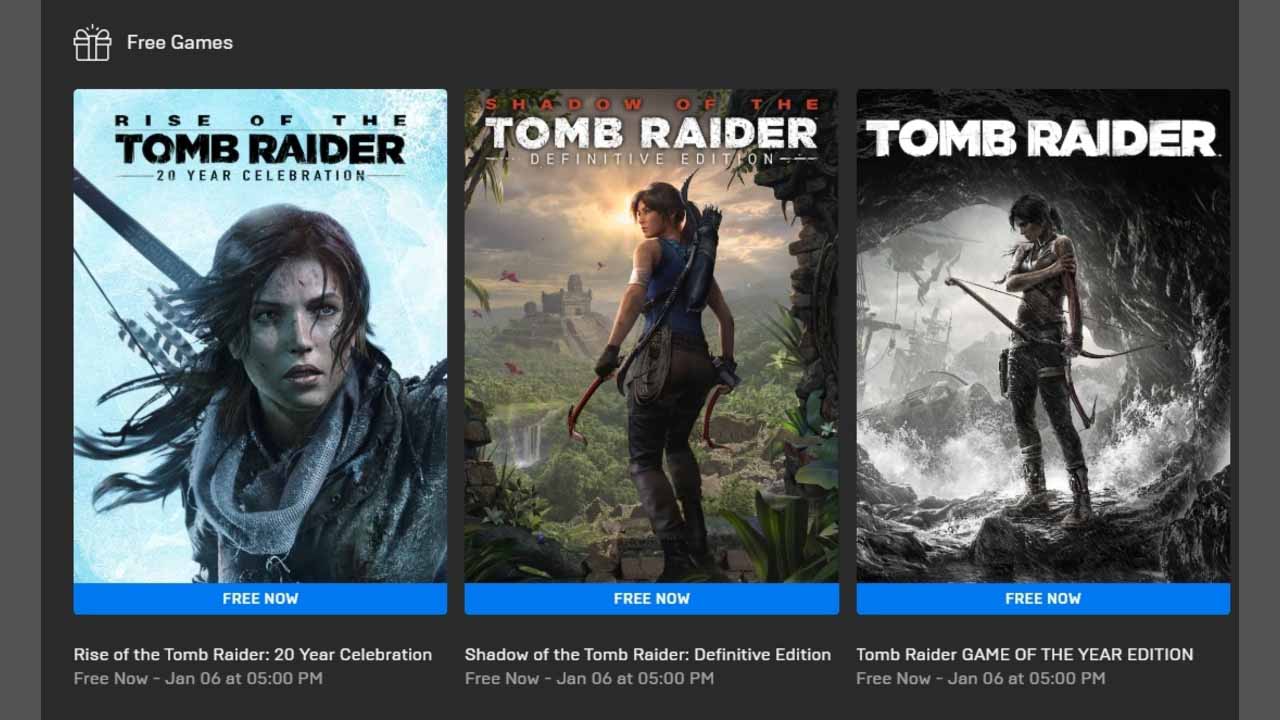 Tomb Raider na Epic Games Store
