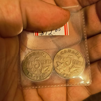 Canadian 5-Cent Coins in Plastic Display - Image 3 of 3