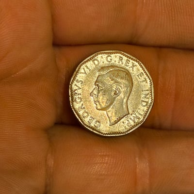 Canada 1945 five-cent coin and George VI era coin - Image 1 of 2
