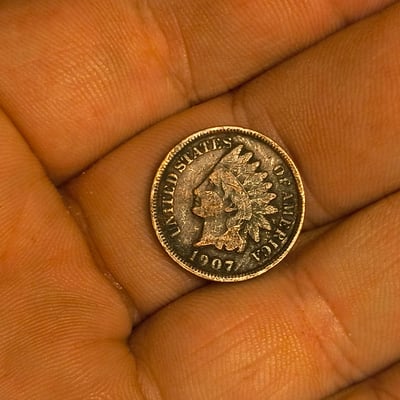 1907 Indian Head cent - Image 1 of 2