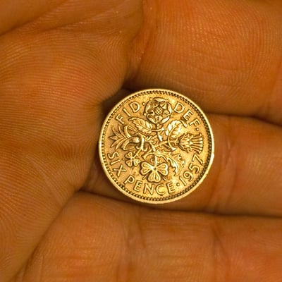 1957 British sixpence coin - Image 1 of 2