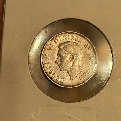 Canadian 5 Cents (1938) and George VI Portrait Coin - Image 2 of 2