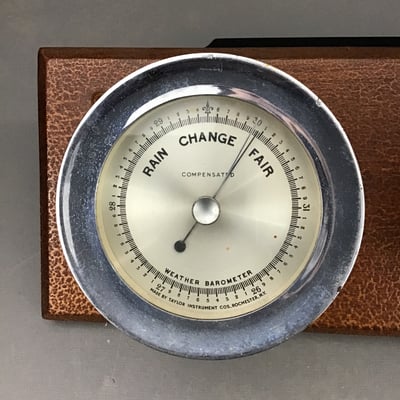 Mounted Maritime Barometer and Set Thomas Clock  - Image 2 of 5