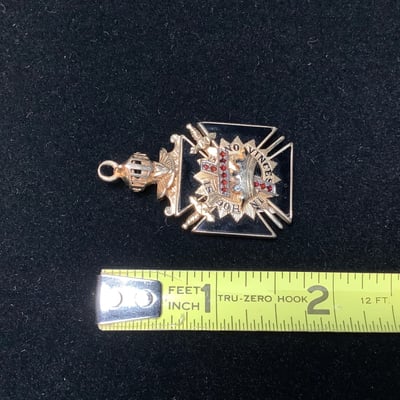 Gold & Onyx Knights Templar Pendant - Image 9 of 10