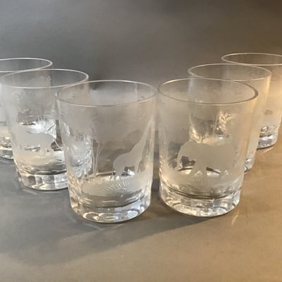 Queen Lace Crystal Double Old Fashioned Safari Glasses - Image 1 of 8