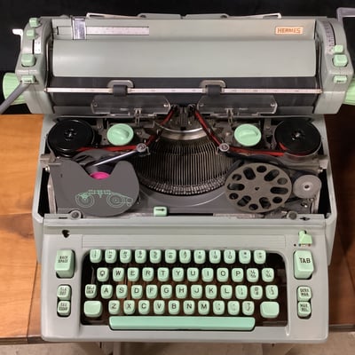 Hermes Typewriter and Desk - Image 5 of 7