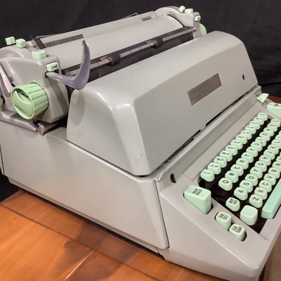 Hermes Typewriter and Desk - Image 1 of 7