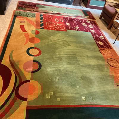 Multicolor wool area rug, matching runner, Nourison - Image 2 of 11