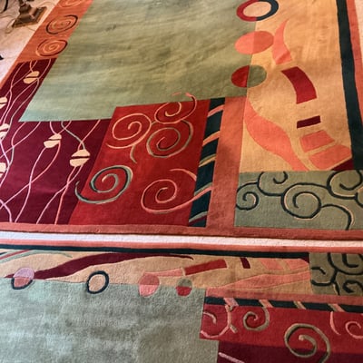 Multicolor wool area rug, matching runner, Nourison - Image 5 of 11