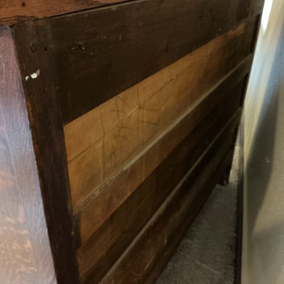 Antique dark wood sideboard with drawers and cabinets - Image 4 of 7