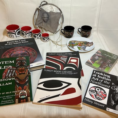 Northwest Coast Indigenous Art Books and Totem Pole Themed Tableware - Image 1 of 8