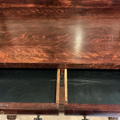 Antique dark wood sideboard with drawers and cabinets - Image 5 of 7