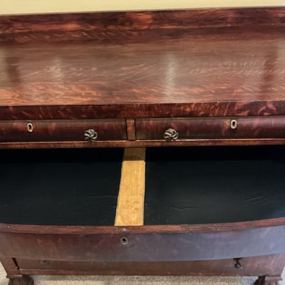 Antique dark wood sideboard with drawers and cabinets - Image 6 of 7