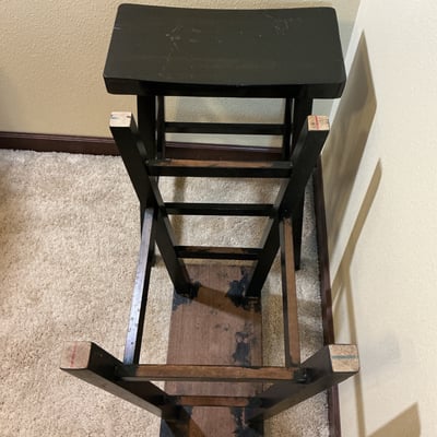 Pair of black wooden stools - Image 3 of 3