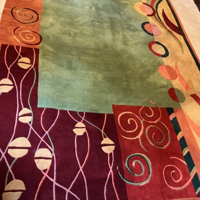 Multicolor wool area rug, matching runner, Nourison - Image 1 of 11