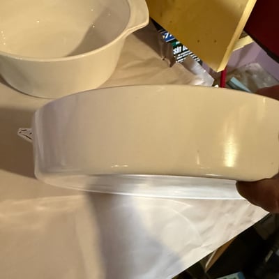 Vintage MCM Mid-Century White Corning Ware Buffet Server Set with Lids - Image 8 of 20