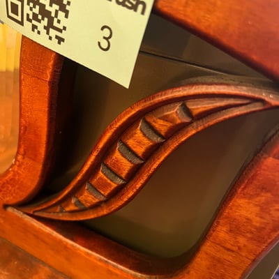 Antique Victorian mahogany etagere 3-tier shelf with beveled mirror and curved legs - Image 3 of 12