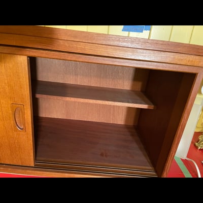 Mid-Century Modern Teak Danish MCM 1-bay shelving system wall unit - Image 2 of 12