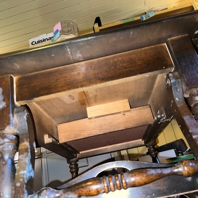 Vintage wooden rolling tea bar cart drop leaf side table w drawer tray - Image 7 of 15