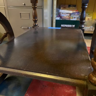 Vintage wooden rolling tea bar cart drop leaf side table w drawer tray - Image 12 of 15