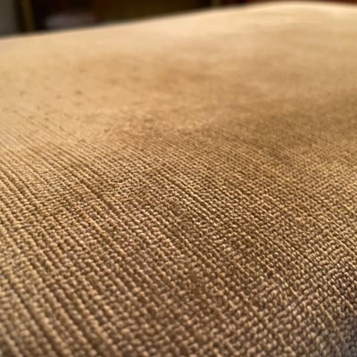 Vintage carved wooden bench with upholstered seat - Image 5 of 8