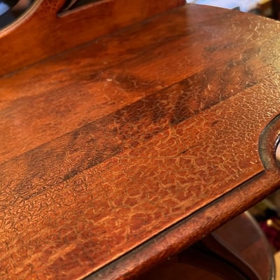 Antique Victorian mahogany etagere 3-tier shelf with beveled mirror and curved legs - Image 5 of 12