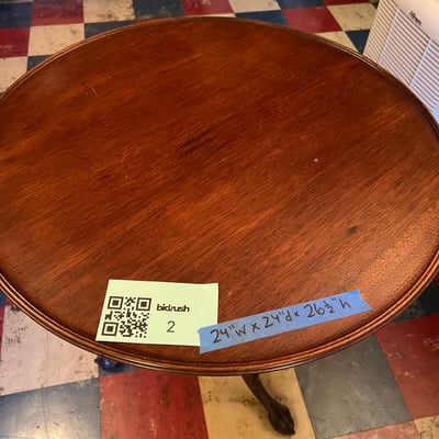 Round Mahogany Tilt-Top pedestal table with carved tripod legs - Image 1 of 11