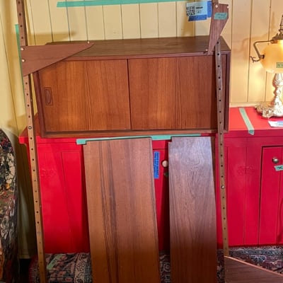 Mid-Century Modern Teak Danish MCM 1-bay shelving system wall unit - Image 3 of 12