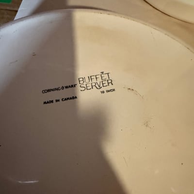 Vintage MCM Mid-Century White Corning Ware Buffet Server Set with Lids - Image 10 of 20