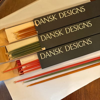 Vintage Dansk Designs Taper candles in original packaging and assorted candles - Image 2 of 5