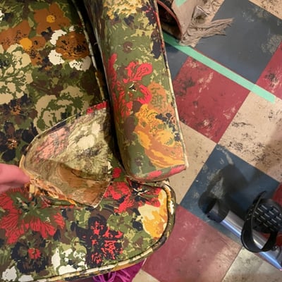 Vintage Small & Boyes floral swivel armchair - Image 2 of 9