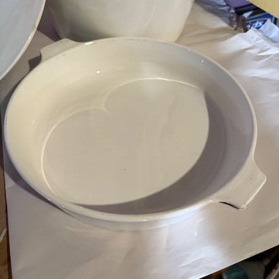 Vintage MCM Mid-Century White Corning Ware Buffet Server Set with Lids - Image 9 of 20