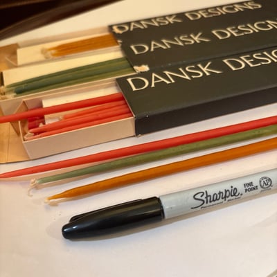 Vintage Dansk Designs Taper candles in original packaging and assorted candles - Image 3 of 5