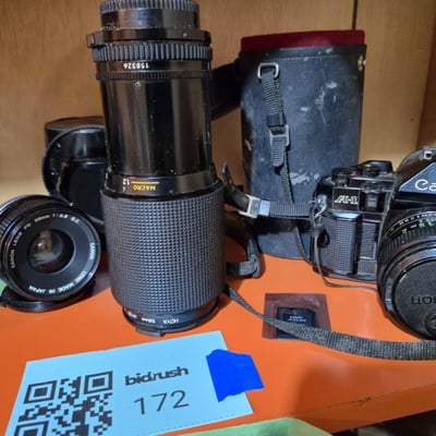 Canon film cameras with multiple lenses (FD mount) - Image 1 of 8