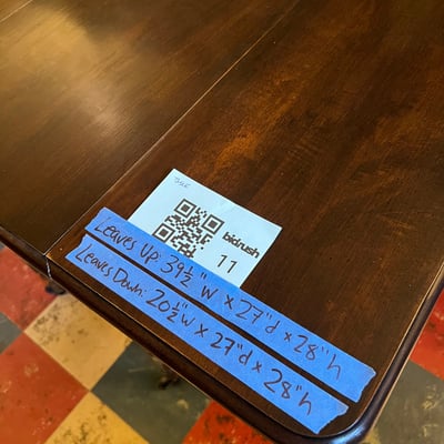 Vintage wooden rolling tea bar cart drop leaf side table w drawer tray - Image 6 of 15