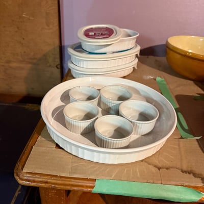 CorningWare French White bakeware set with ramekins - Image 1 of 29