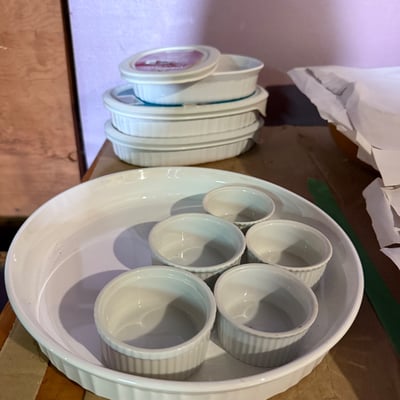 CorningWare French White bakeware set with ramekins - Image 2 of 29