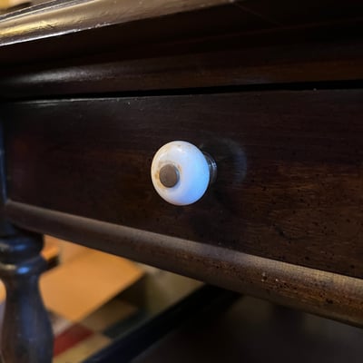 Vintage wooden rolling tea bar cart drop leaf side table w drawer tray - Image 4 of 15