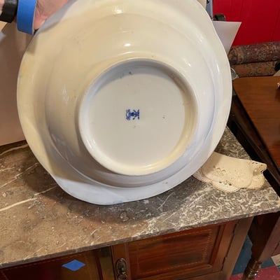 Antique Wash Jug & Basin w Gilt by Woods & Sons England - Image 7 of 13