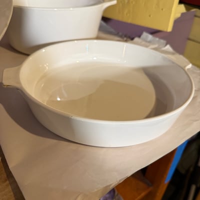 Vintage MCM Mid-Century White Corning Ware Buffet Server Set with Lids - Image 4 of 20