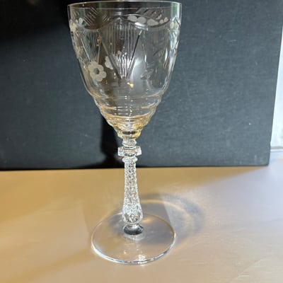 Vintage Holiday Crystal , Libbey Rock Sharpe 10 Water Glasses  - Image 3 of 4