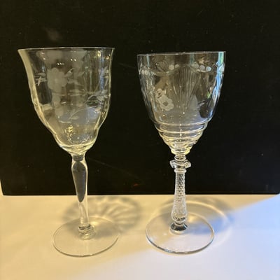 Vintage Holiday Crystal , Libbey Rock Sharpe 10 Water Glasses  - Image 4 of 4