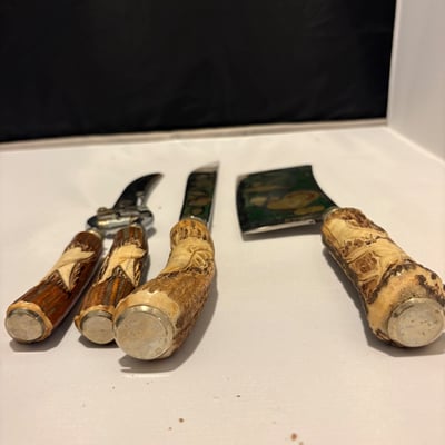 Vintage Solingen Carving Set with Stag Antler Handles - Image 5 of 5