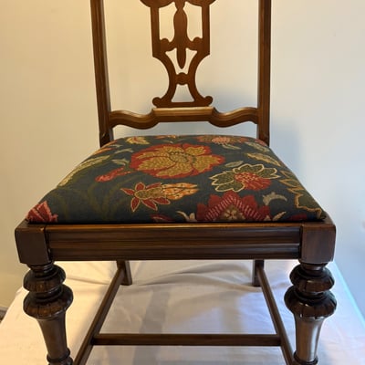1930’s Walnut Upholsetered Vanity and Chair Set - Image 4 of 6