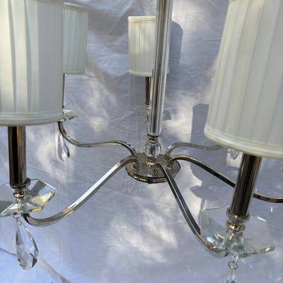 6 Light Polished Nickel Chandelier with Crystal Accents  - Image 1 of 4